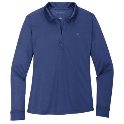 Port Authority Ladies Silk Touch Performance Long Sleeve Polo - Image 2